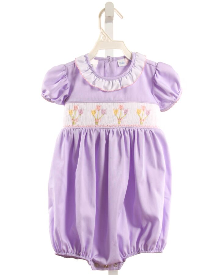 LULU BEBE  PURPLE  FLORAL SMOCKED BUBBLE WITH RUFFLE