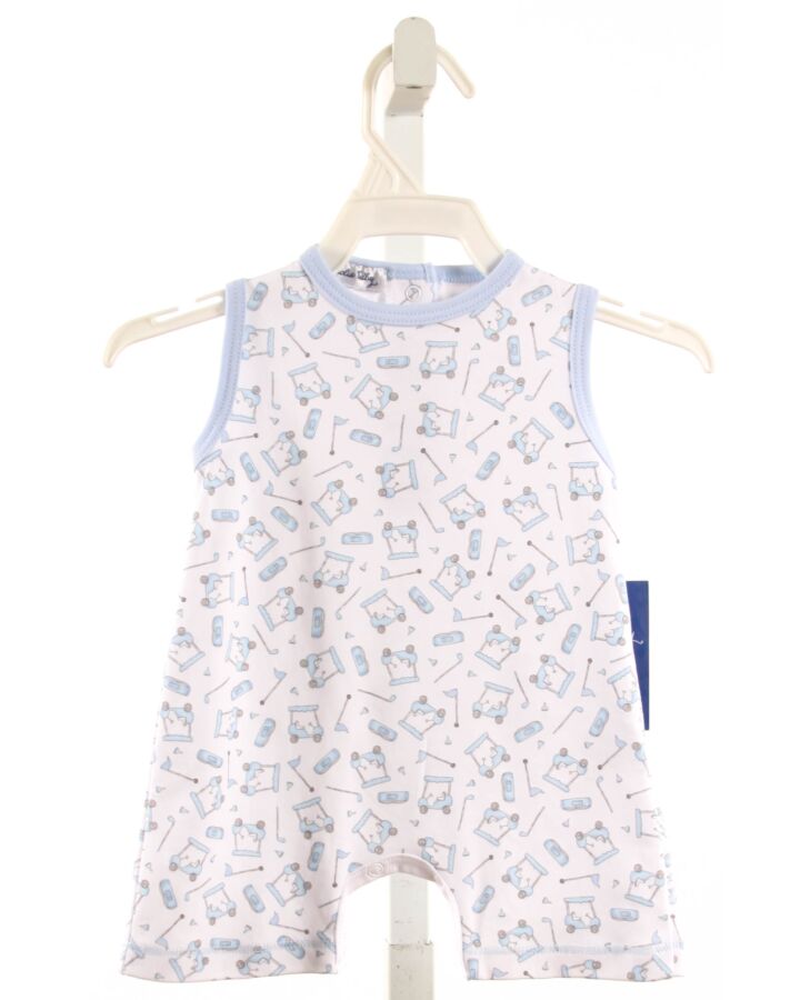 MAGNOLIA BABY  LT BLUE  PRINT  KNIT ROMPER