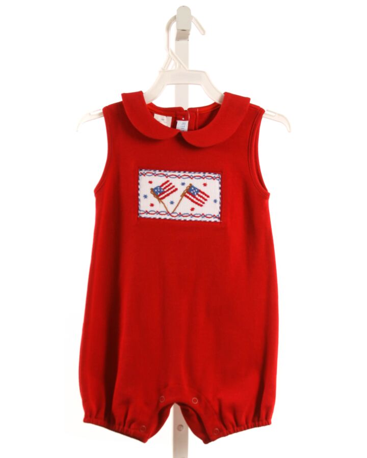 VIVE LA FETE  RED   SMOCKED KNIT ROMPER