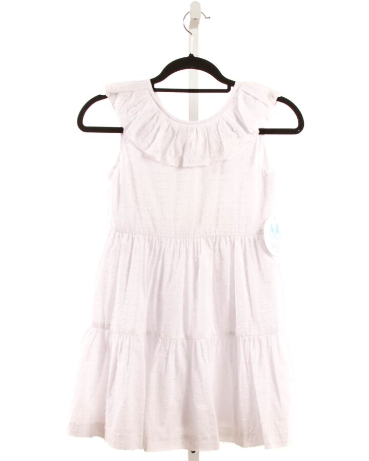 LULI & ME  WHITE SWISS DOT   DRESS WITH RUFFLE