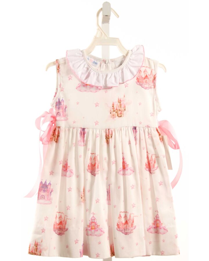 LULU BEBE  PINK  PRINT  DRESS WITH RUFFLE