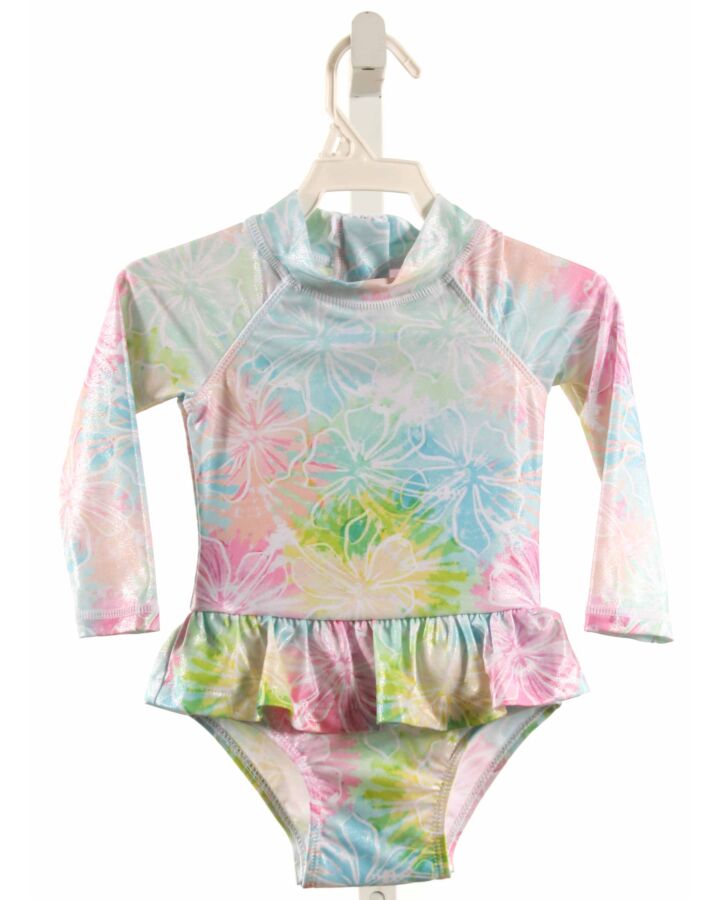 FLAP HAPPY  MULTI-COLOR  FLORAL  1-PIECE SWIMSUIT WITH RUFFLE