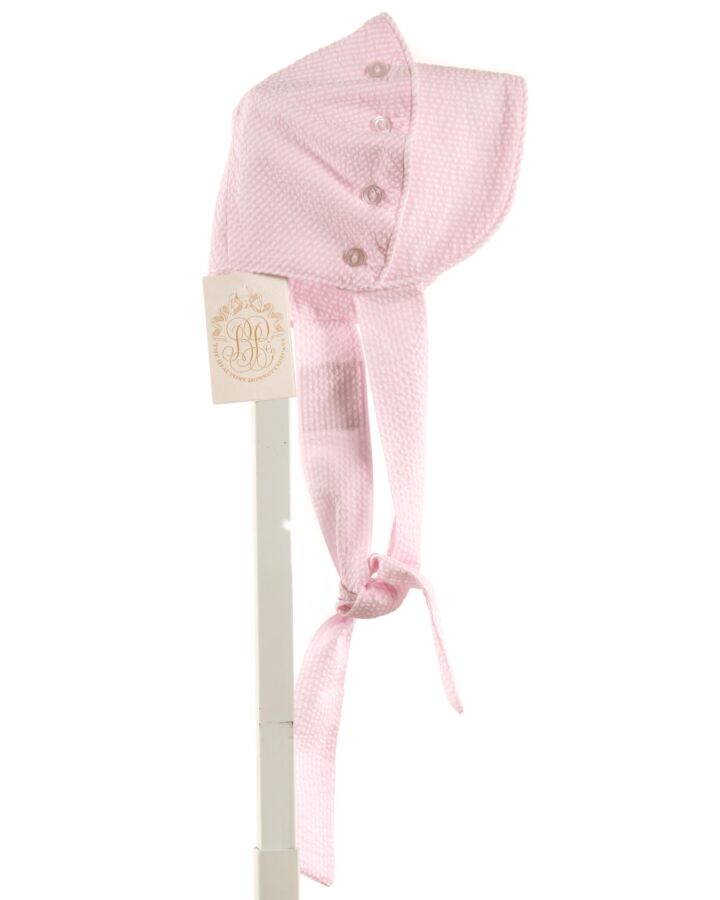 THE BEAUFORT BONNET COMPANY  PINK SEERSUCKER STRIPED  BONNET