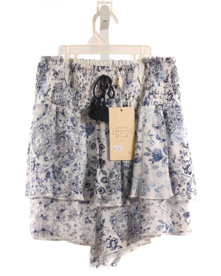 SARA SARA  BLUE  FLORAL PRINTED DESIGN SHORTS