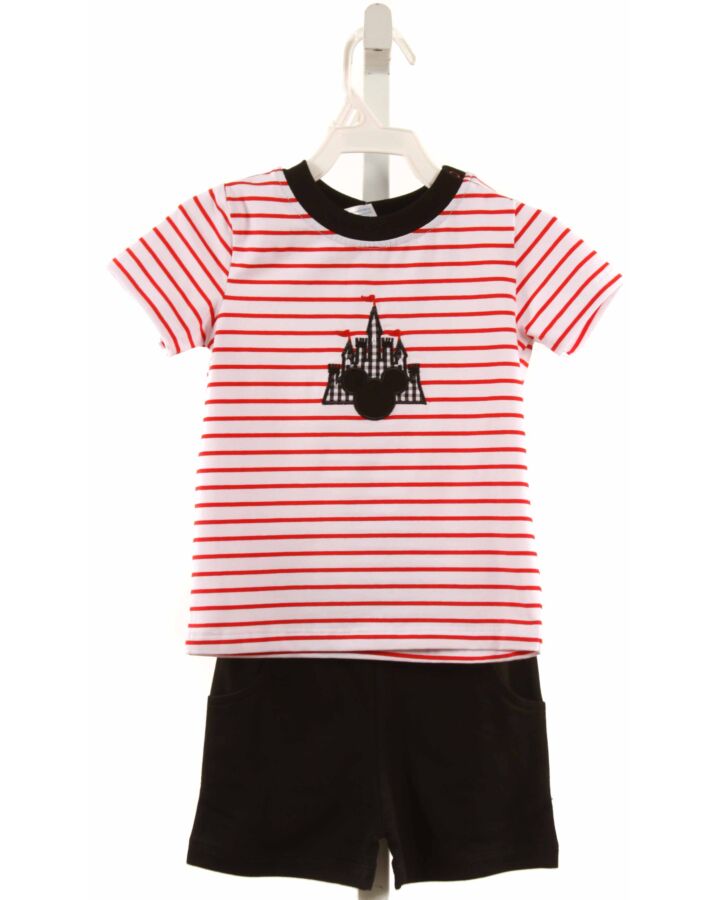 ISHTEX  RED KNIT STRIPED  2-PIECE OUTFIT