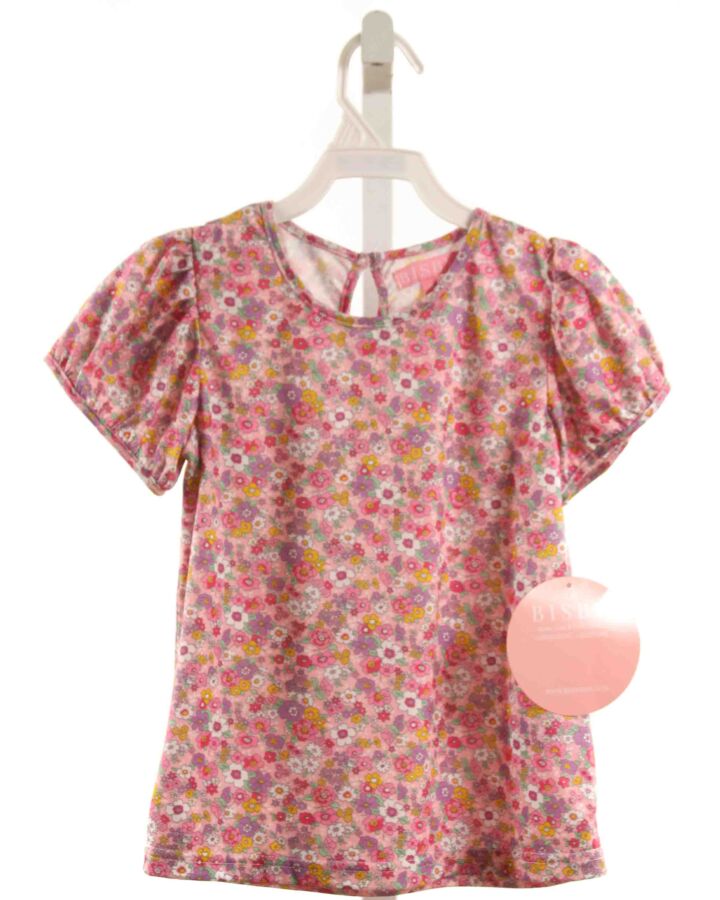 BISBY BY LITTLE ENGLISH  PINK  FLORAL  KNIT SS SHIRT