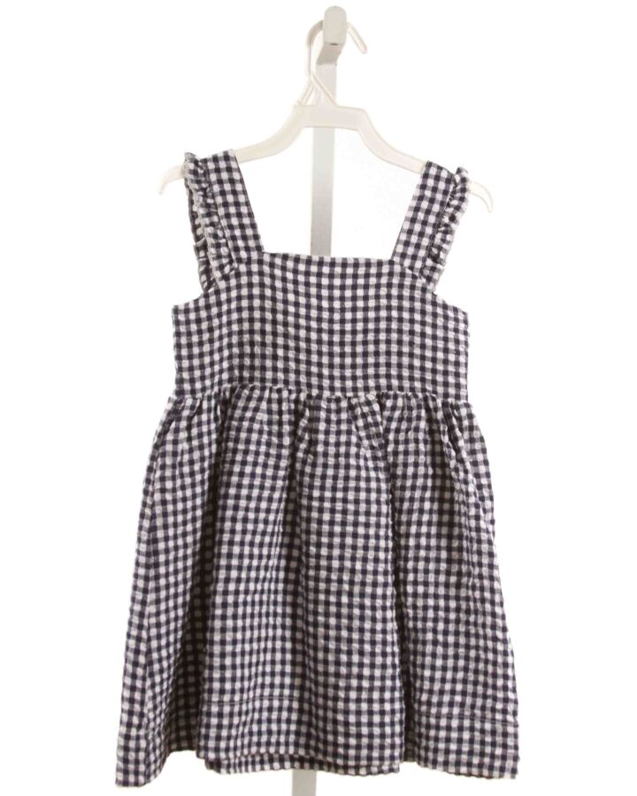 DUFFIELD LANE  NAVY SEERSUCKER GINGHAM  DRESS