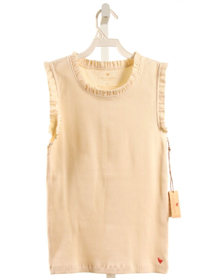 PINK CHICKEN  IVORY    KNIT TANK WITH RUFFLE