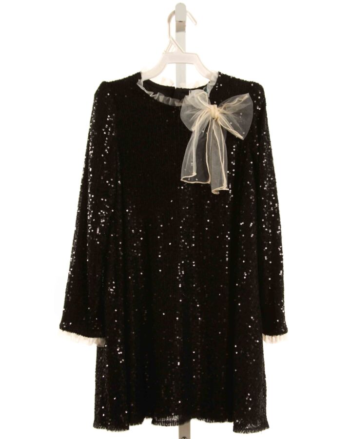 ABEL & LULA  BLACK   SEQUINED PARTY DRESS WITH BOW