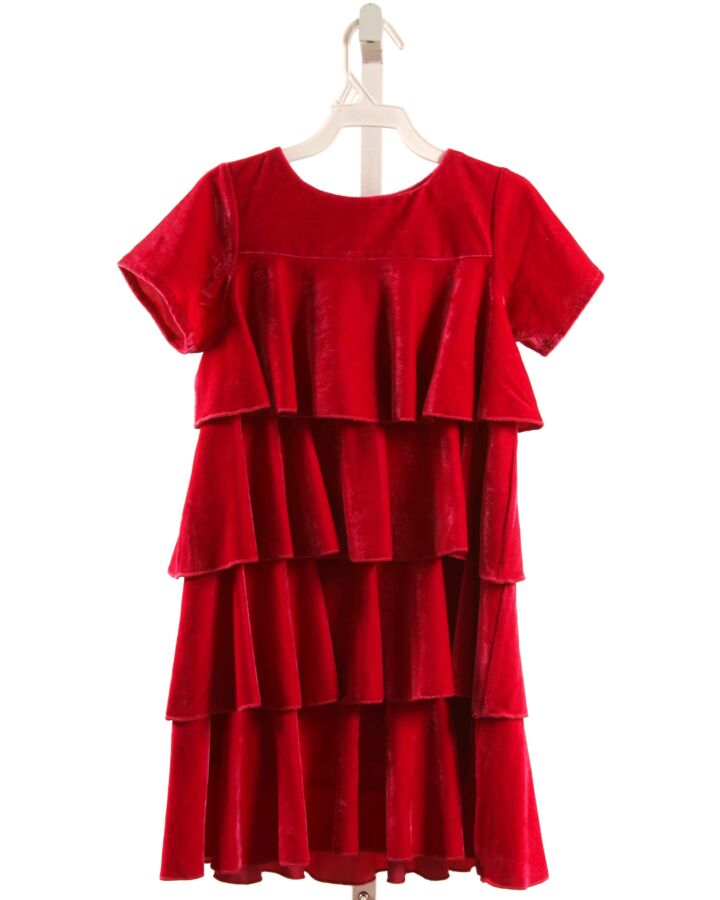 DUFFIELD LANE  HOT PINK VELVET  EMBROIDERED PARTY DRESS