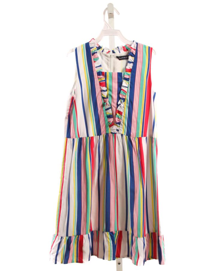 DUFFIELD LANE  MULTI-COLOR  STRIPED  DRESS WITH RUFFLE