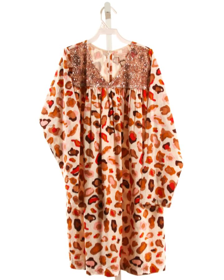 PINK CHICKEN  BROWN    DRESS WITH SEQUINS