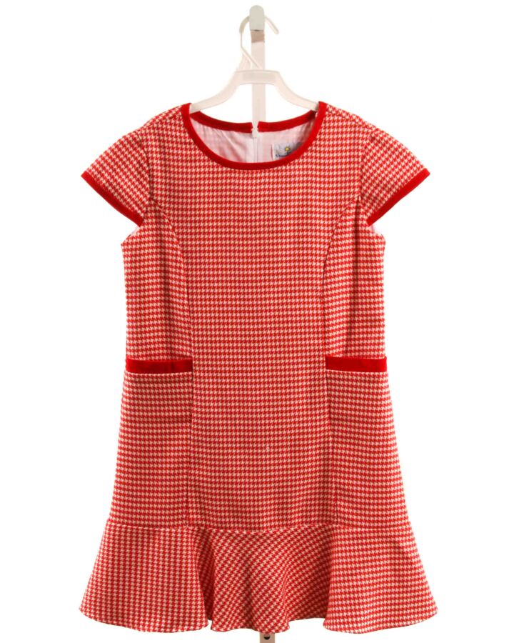 FLORENCE EISEMAN  RED  HOUNDSTOOTH  DRESS