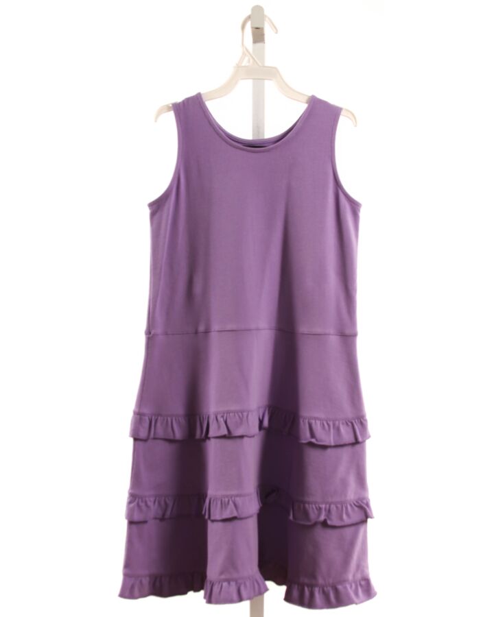 DUFFIELD LANE  PURPLE PIQUE   KNIT DRESS WITH RUFFLE
