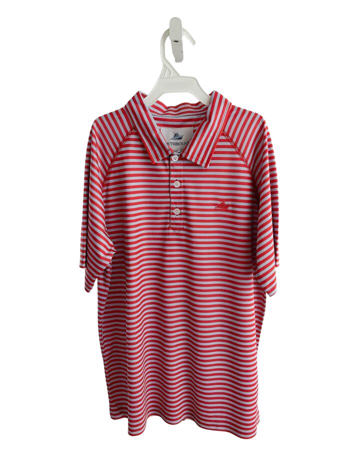 SOUTHBOUND  RED  STRIPED  KNIT SS SHIRT