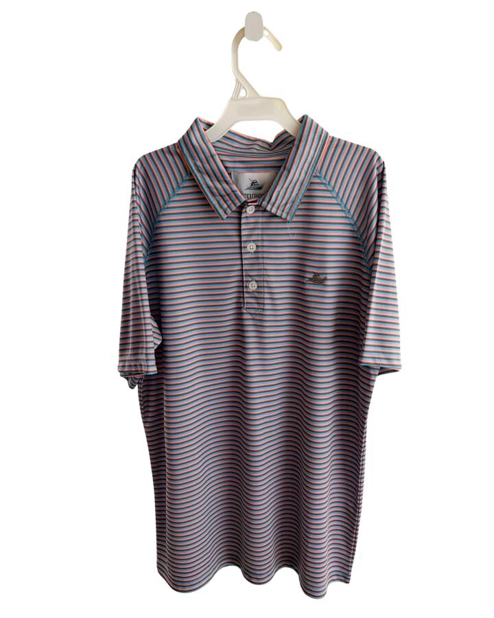 SOUTHBOUND  BLUE  STRIPED  KNIT SS SHIRT