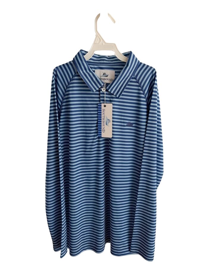 SOUTHBOUND  BLUE  STRIPED  KNIT LS SHIRT