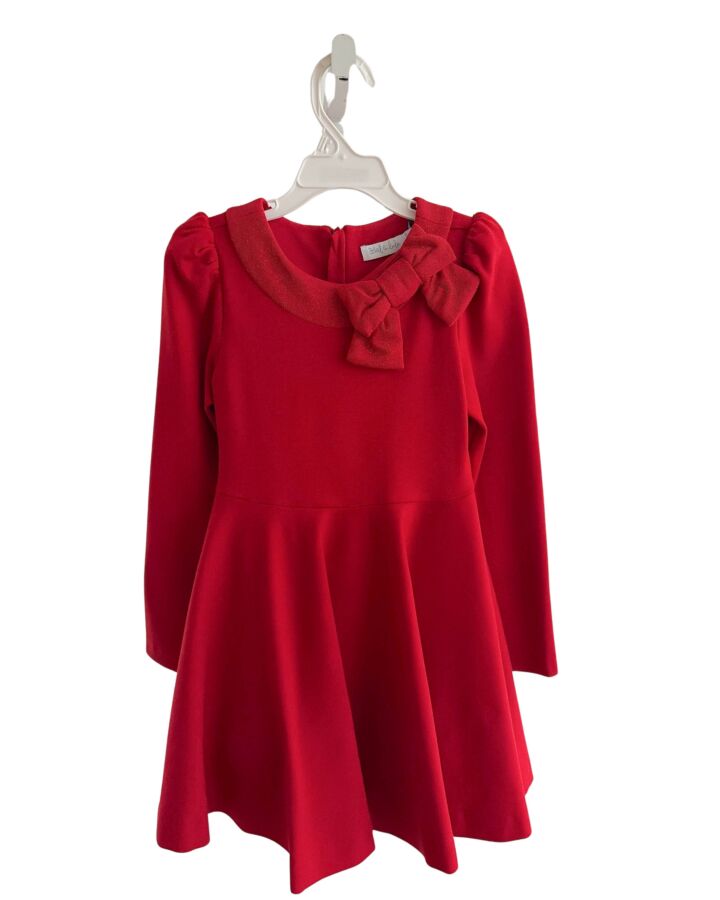 ABEL & LULA  RED KNIT   PARTY DRESS WITH BOW