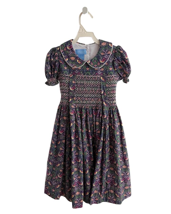 ANAVINI  PURPLE  FLORAL SMOCKED DRESS