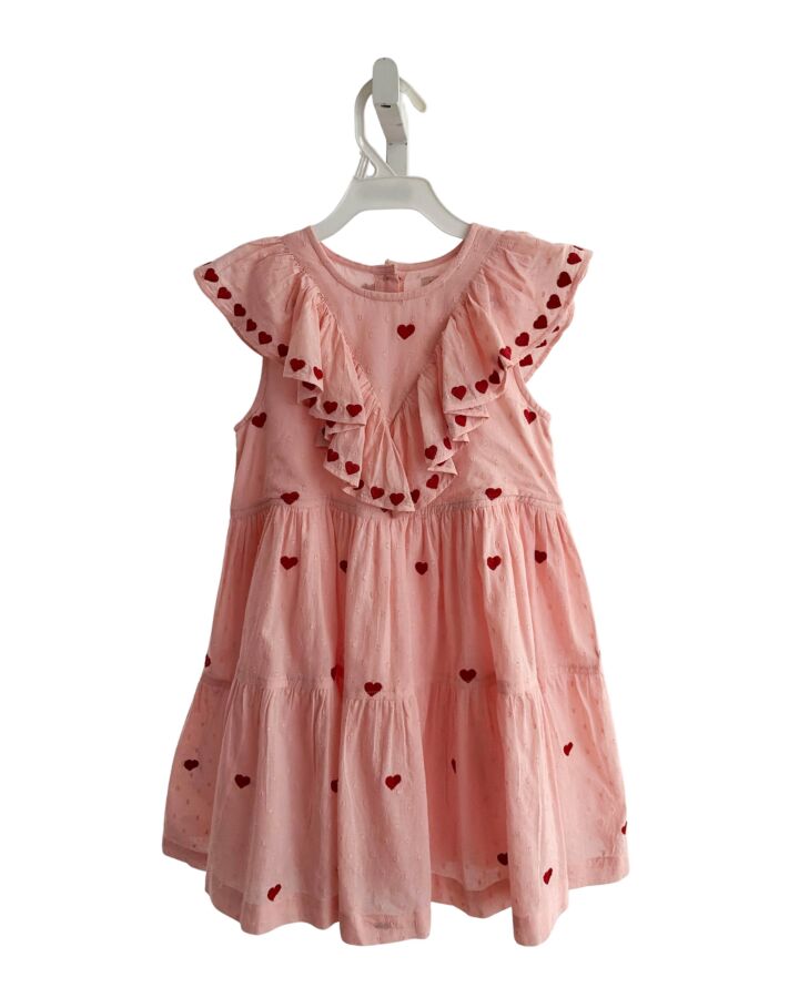 PINK CHICKEN  PINK SWISS DOT   DRESS WITH RUFFLE