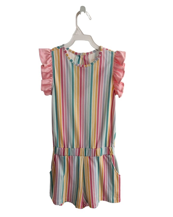 JAMES & LOTTIE  PINK  STRIPED  ROMPER WITH RUFFLE