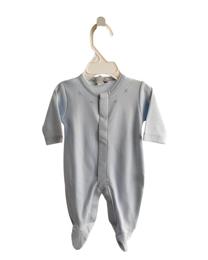THE PROPER PEONY  BLUE   EMBROIDERED LAYETTE WITH PICOT STITCHING