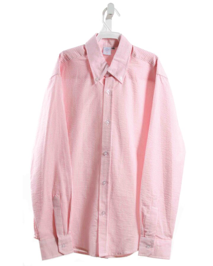 MARY & GRACE  PINK SEERSUCKER STRIPED  DRESS SHIRT