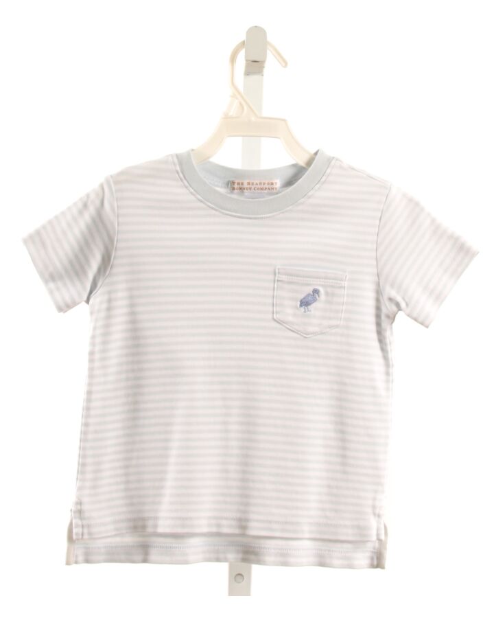 THE BEAUFORT BONNET COMPANY  LT BLUE  STRIPED  KNIT SS SHIRT