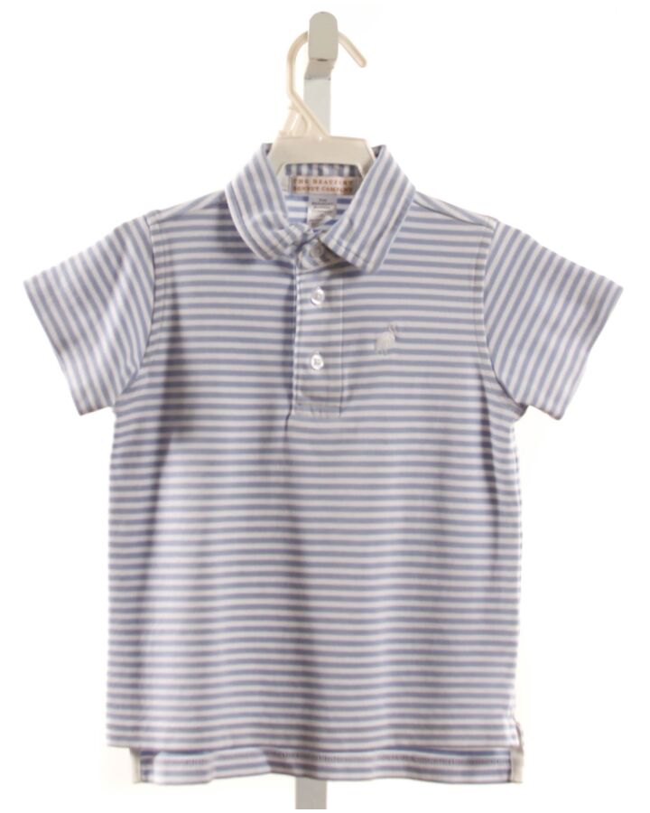 THE BEAUFORT BONNET COMPANY  LT BLUE  STRIPED  KNIT SS SHIRT