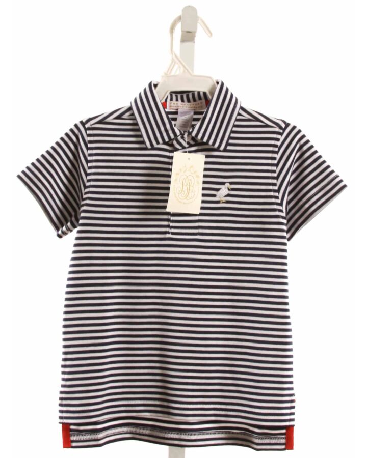 THE BEAUFORT BONNET COMPANY  NAVY  STRIPED  KNIT SS SHIRT