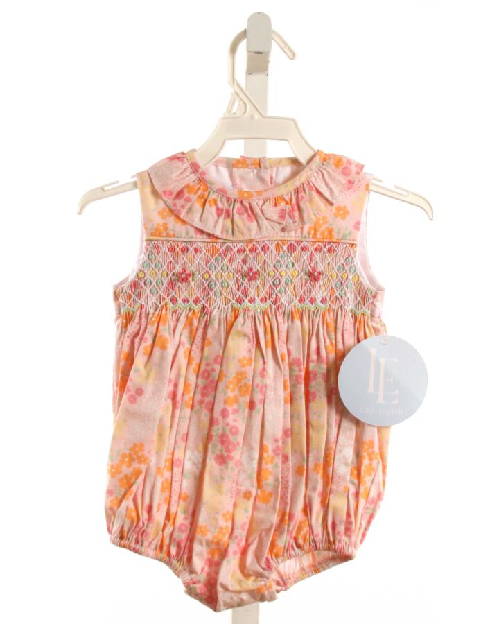 LITTLE ENGLISH  ORANGE  FLORAL SMOCKED BUBBLE