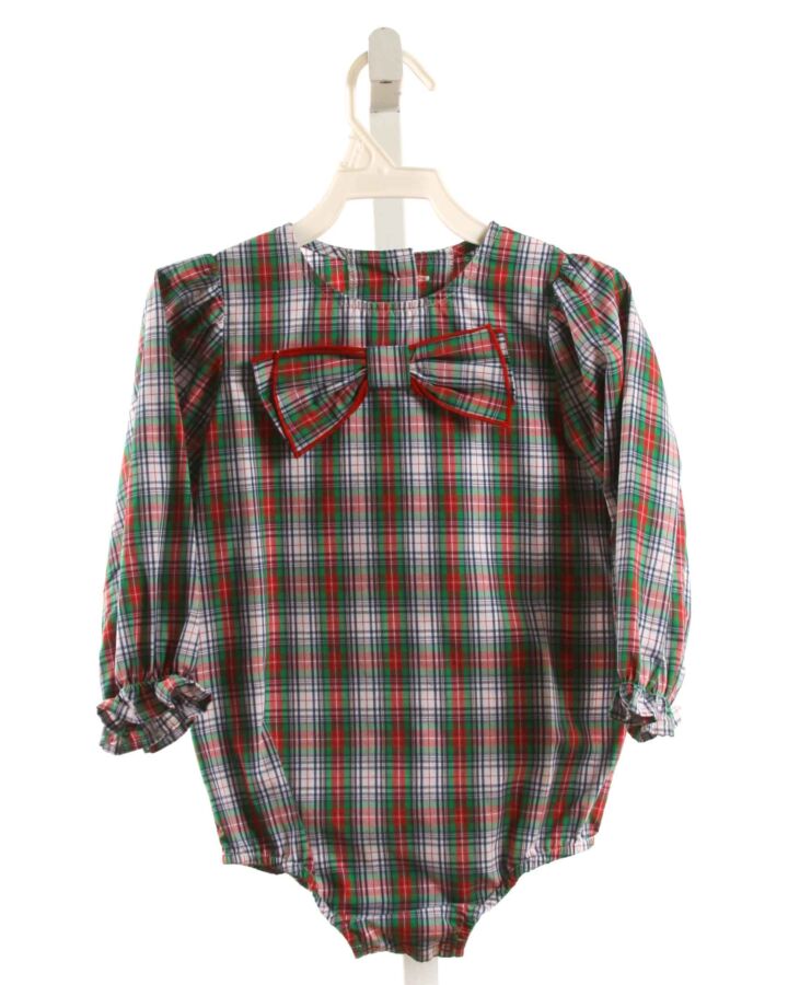 THE BEAUFORT BONNET COMPANY  GREEN  PLAID  SHIRT-LS WITH BOW