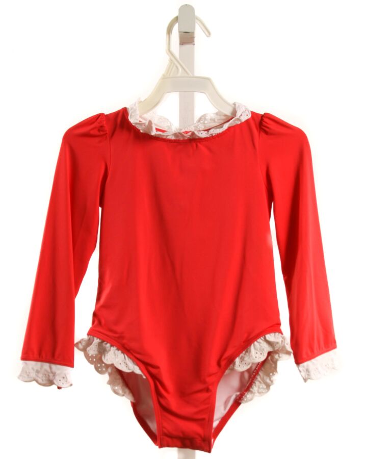 THE BEAUFORT BONNET COMPANY  HOT PINK    1-PIECE SWIMSUIT WITH EYELET TRIM