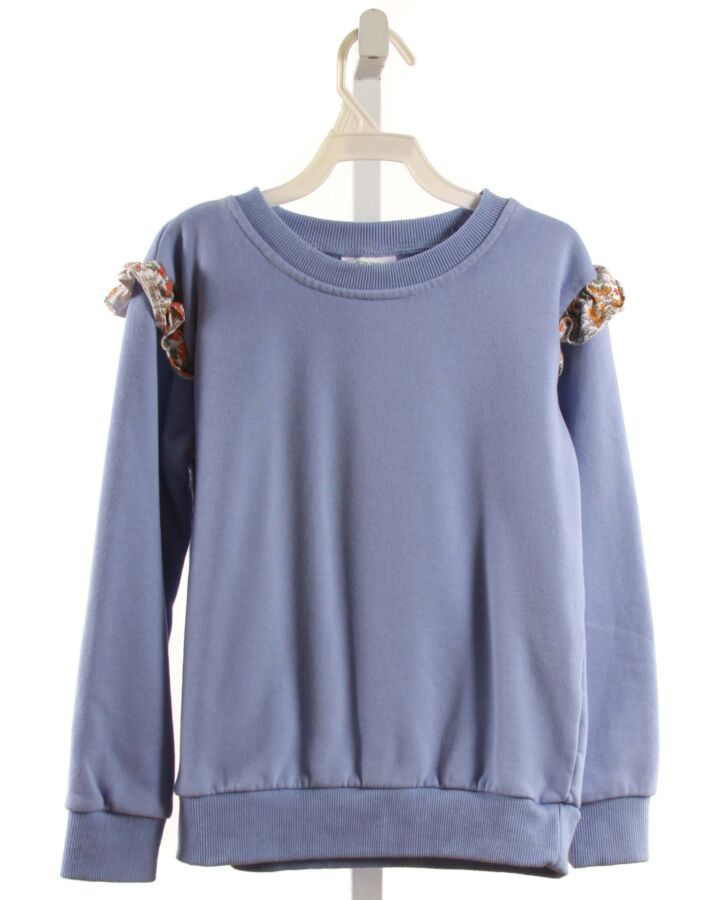 GRACE & JAMES  BLUE    PULLOVER WITH RUFFLE