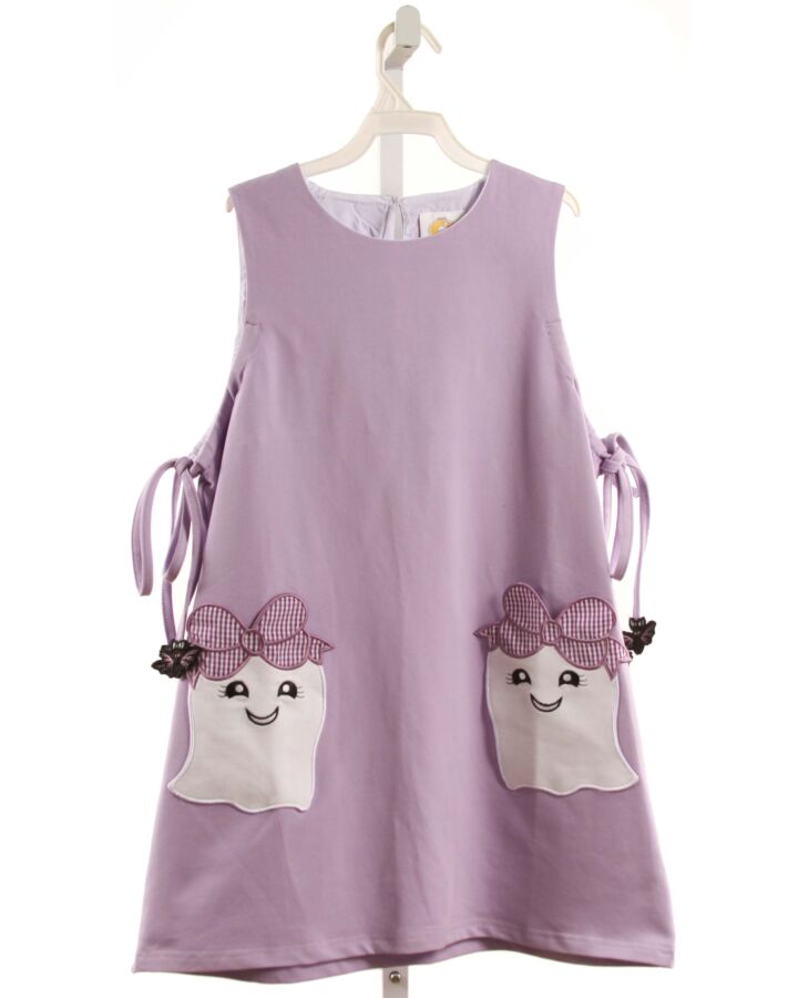 THE YELLOW LAMB  LAVENDER   APPLIQUED KNIT DRESS