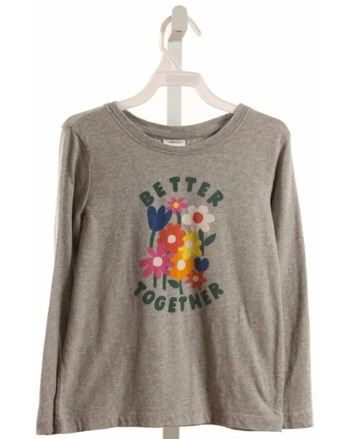 HANNA ANDERSSON  GRAY  FLORAL PRINTED DESIGN T-SHIRT