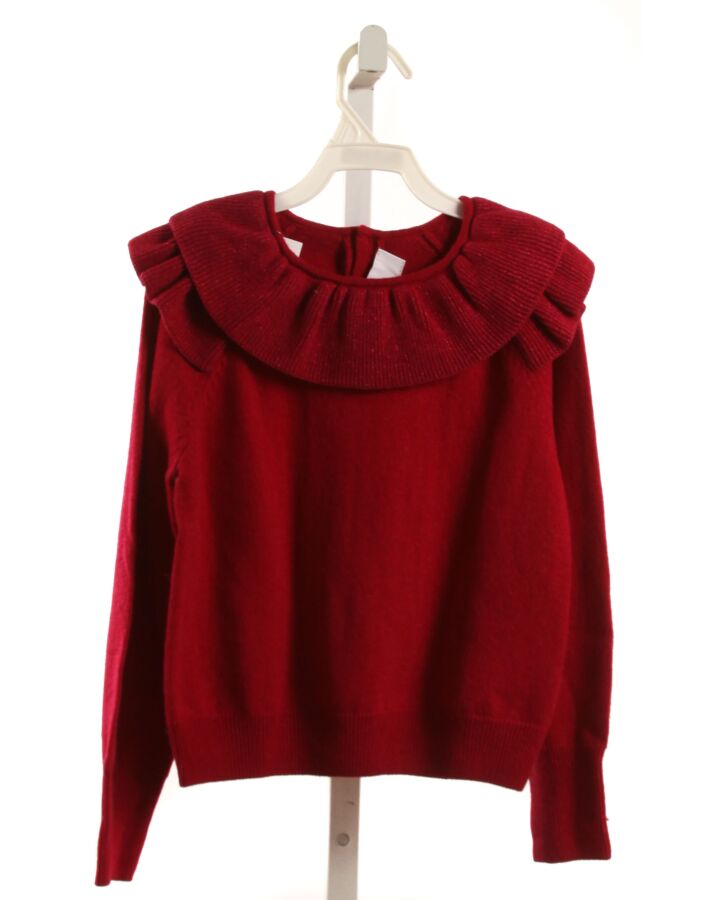 JACADI  CRIMSON    SWEATER WITH RUFFLE