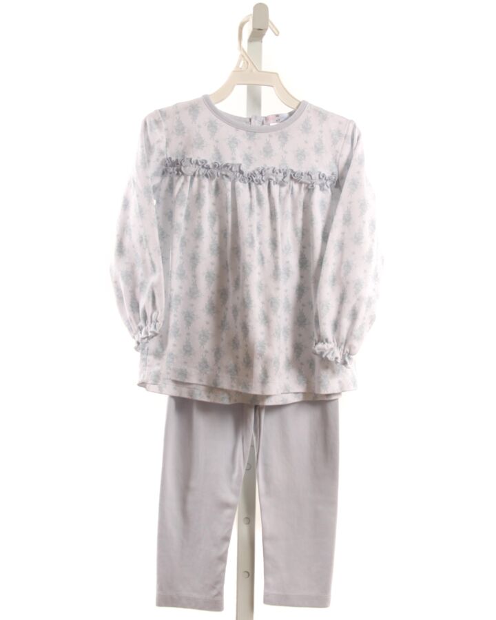 BABY BLISS  LT BLUE  FLORAL  2-PIECE OUTFIT WITH RUFFLE