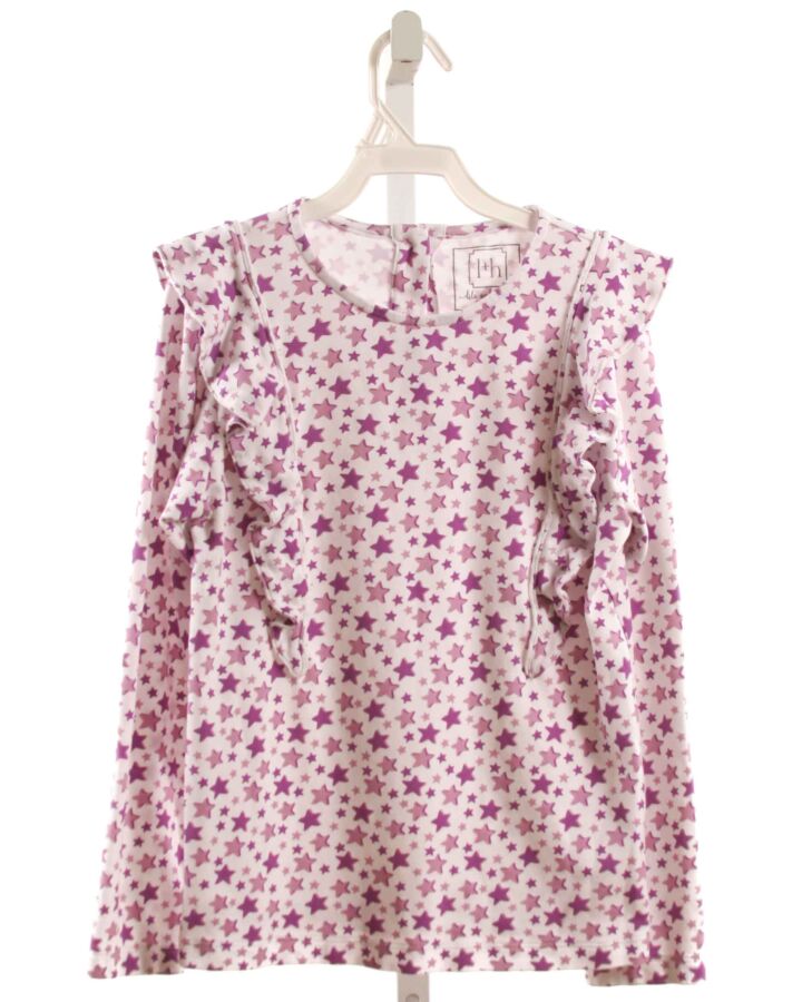 LILA + HAYES  PURPLE    KNIT LS SHIRT WITH RUFFLE