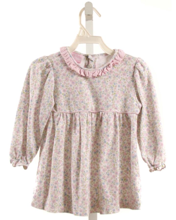 PETIT BEBE  LT PINK  FLORAL  KNIT LS SHIRT WITH RUFFLE