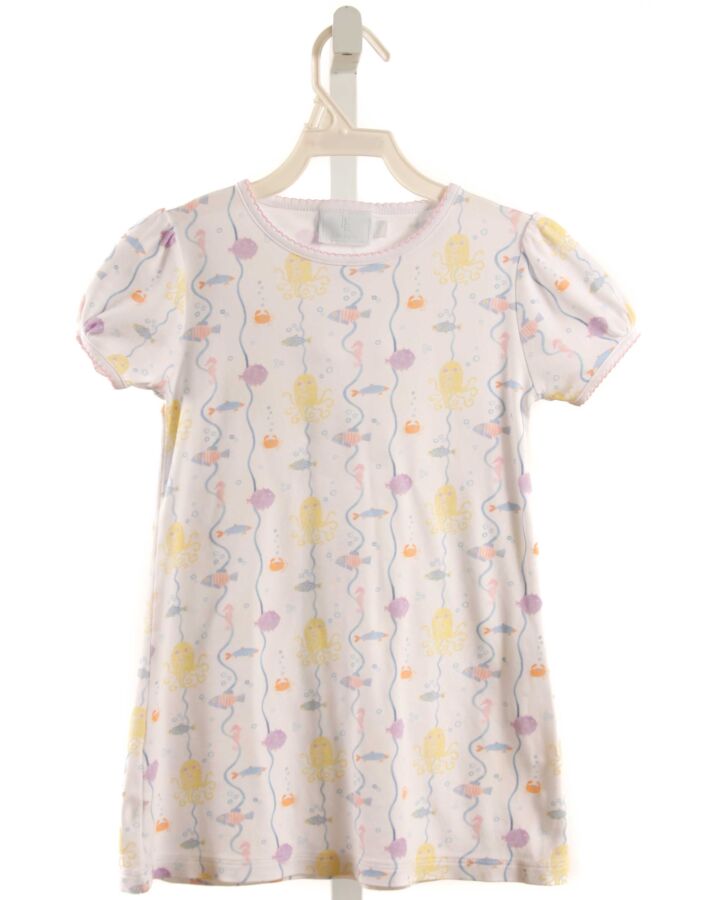 LITTLE ENGLISH  WHITE   PRINTED DESIGN KNIT DRESS