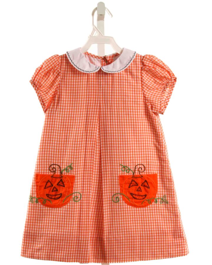 THE PROPER PEONY  ORANGE  GINGHAM  DRESS
