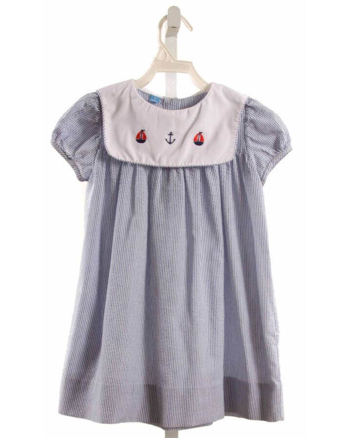 ANAVINI  BLUE SEERSUCKER   DRESS