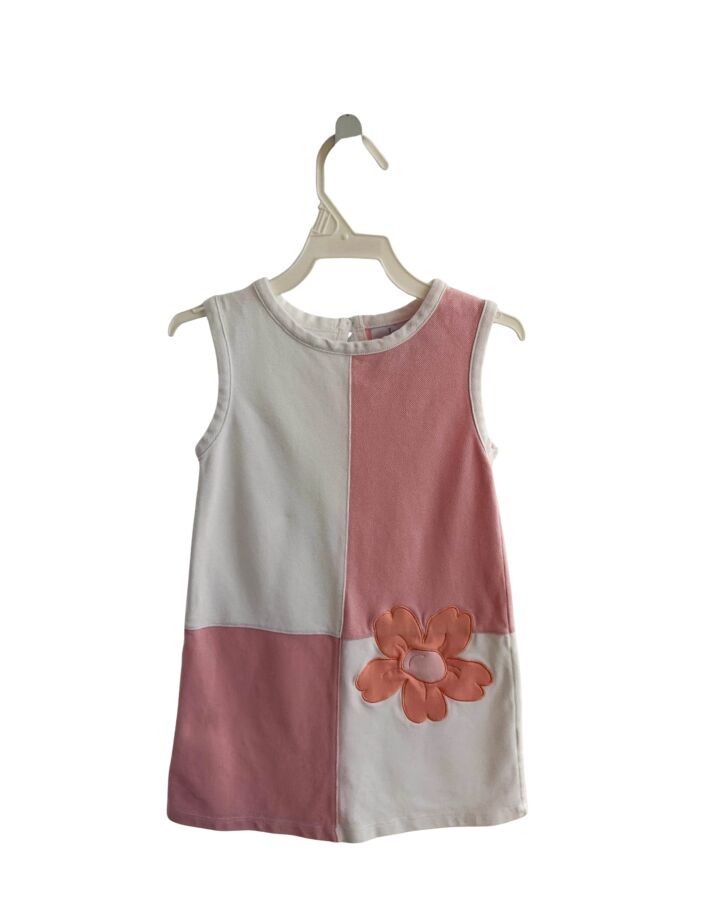 LITTLE ENGLISH  PINK  FLORAL APPLIQUED KNIT DRESS
