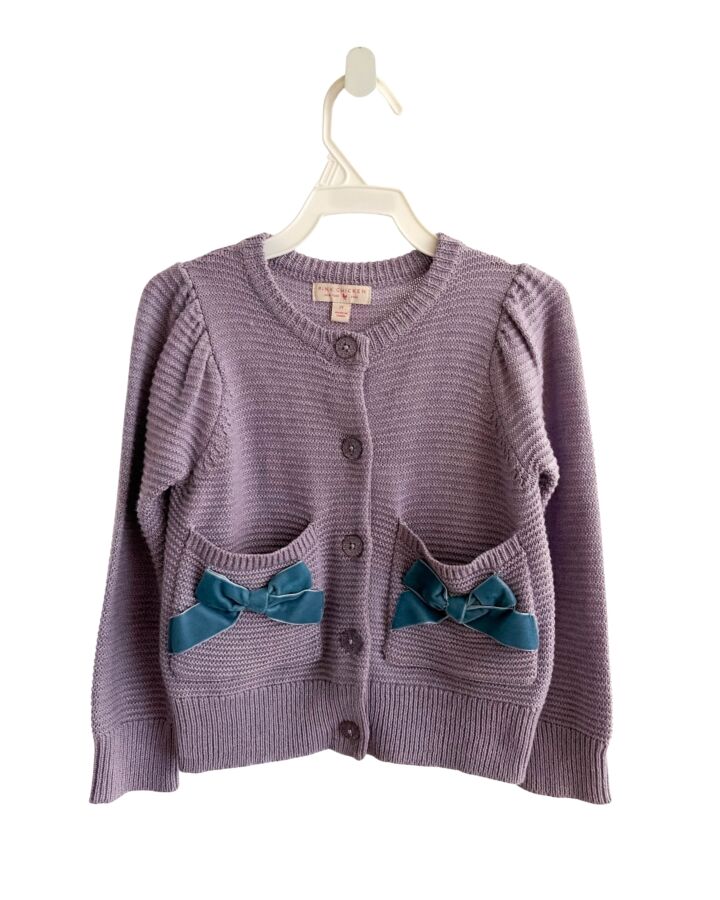 PINK CHICKEN  PURPLE    CARDIGAN WITH BOW