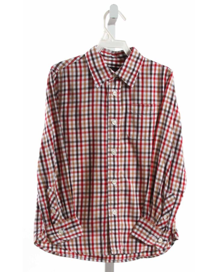 E-LAND  RED  GINGHAM  DRESS SHIRT