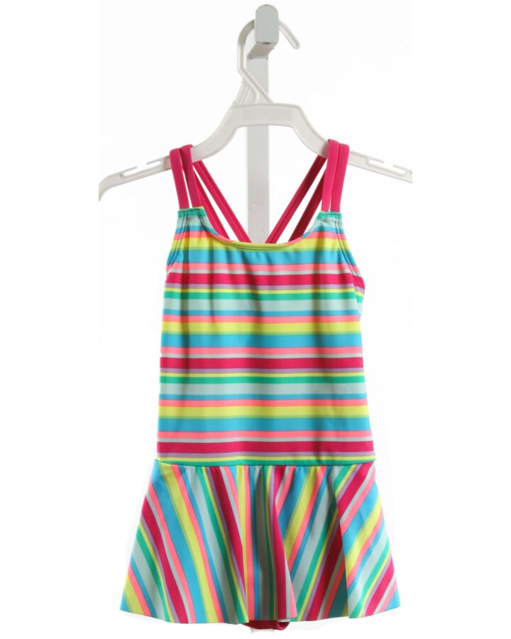 LANDS' END KIDS  MULTI-COLOR  STRIPED  1-PIECE SWIMSUIT