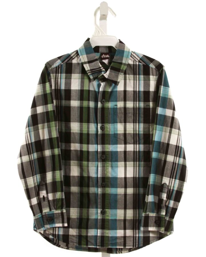 TEA  BLACK  PLAID  DRESS SHIRT