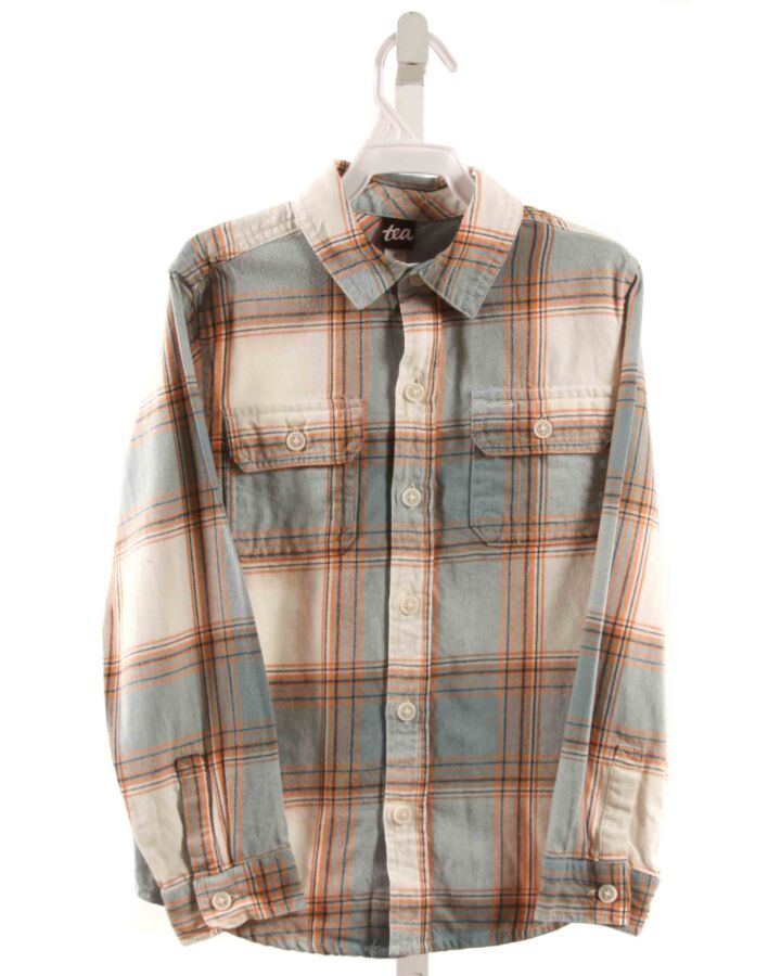 TEA  LT BLUE  PLAID  DRESS SHIRT