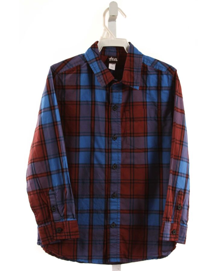 TEA  MAROON  PLAID  DRESS SHIRT